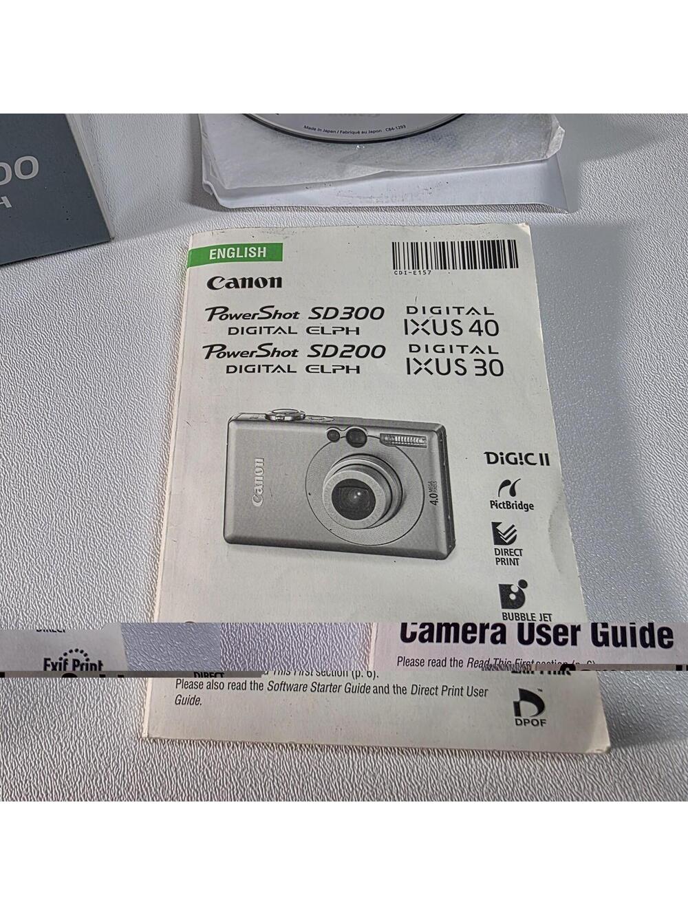 Canon PowerShot Digital ELPH SD300 Camera w/ Battery, SD Card & Charger Tested - Picture 7 of 9